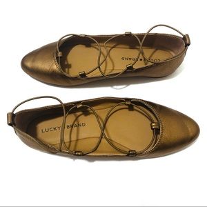 LUCKY BRAND metallic gold Aviee flats